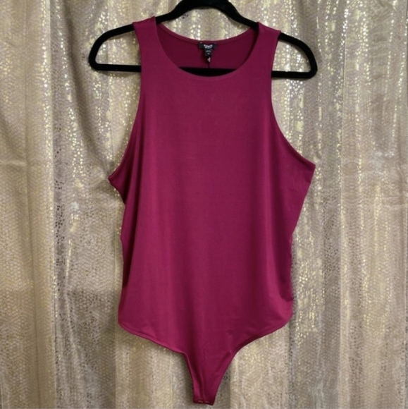 SOLD Express Body Contour Tank Bodysuit sz XL Berry Magenta Fuchsia - Picture 2 of 4